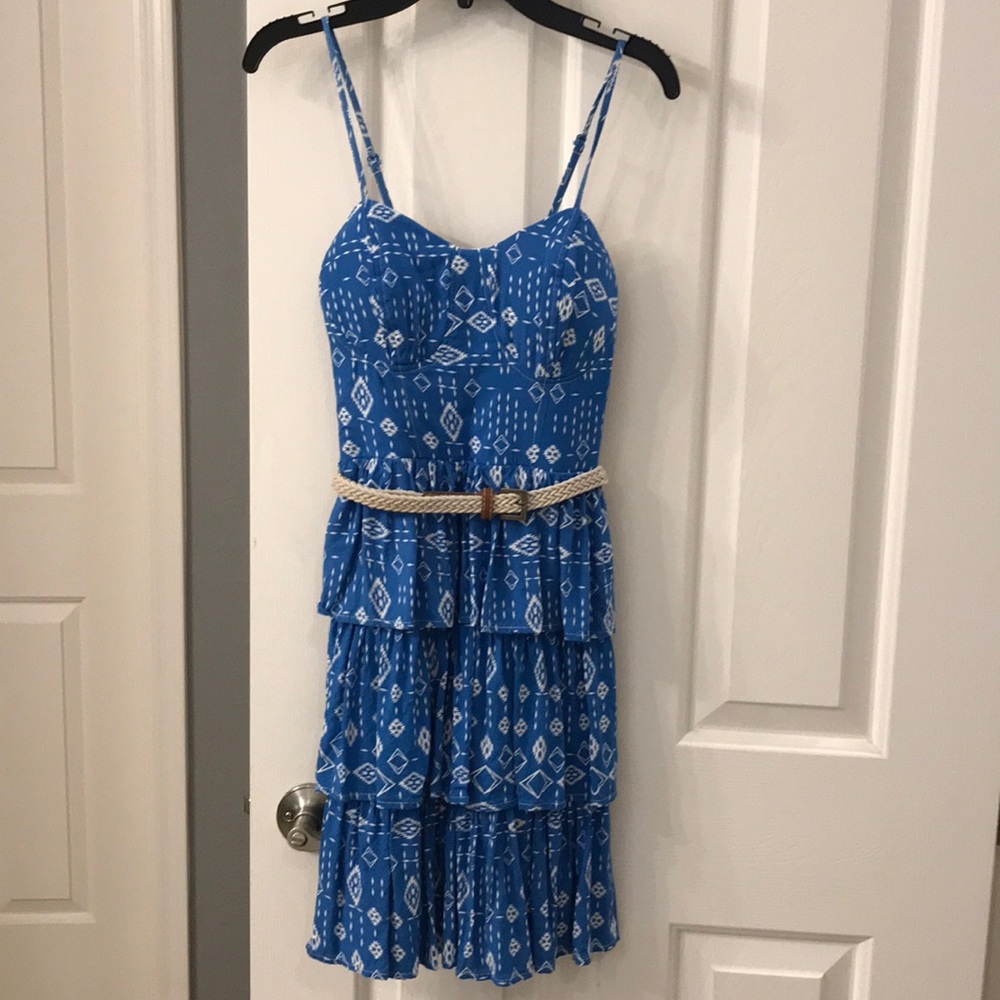 NWOT blue dress with belt